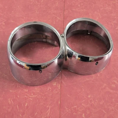 Original 1961 Buick Doble Faro Bisel Cromo Lámpara Borde Lesabre/Invicta Foto 1 de 4