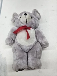 Vintage Wangs International Poseable Gray 10" Collectible Mouse Plush Toy - Picture 1 of 6