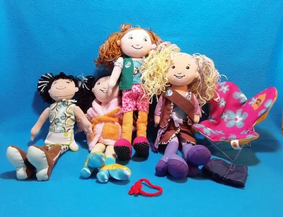 4 Vintage Groovy Girls Plush Dolls GUC Manhattan Toy 2000s & Chair HTF - Image 1 of 4