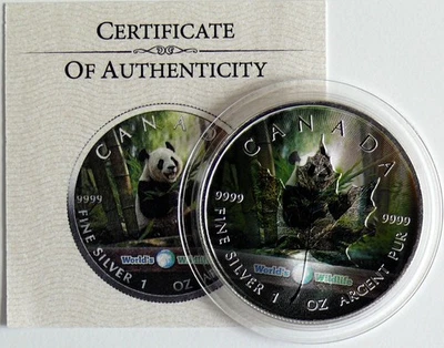 Kanada 5 Dollars 2024 Maple Leaf,  Panda, 1 Oz Silber, 100 Stück - Bild 1 von 4