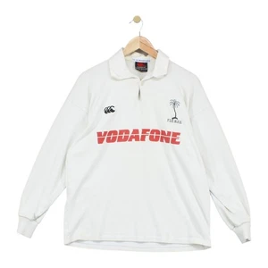 Vintage Canterbury Fiji 1995 Rugby Jersey Mens Size M White Long Sleeve Shirt - Picture 1 of 15