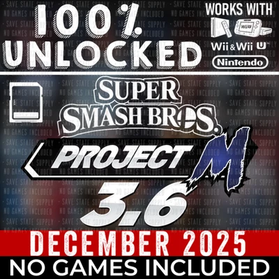Super Smash Bros. Brawl Project M Nintendo Wii SD Memory Card 100% UNLOCKED - Image 1 of 2