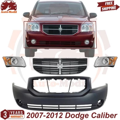 Front Bumper Cover & Headlights With Grille Assembly For 2007-2012 Dodge Caliber Foto 1 de 4