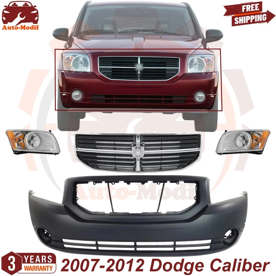 Front Bumper Cover & Headlights With Grille Assembly For 2007-2012 Dodge Caliber Foto 1 de 4