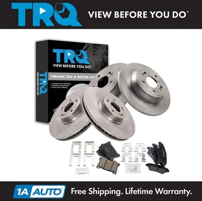 TRQ Front & Rear Brake Pad & Rotor Kit Fits 2017 Genesis G80 2015-2016 Hyundai - Image 1 of 4