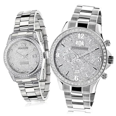 Reloj Diamante Acero Inoxidable Hombre y Mujer | Luxurman 44 mm Foto 1 de 4