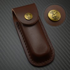 Real Leather Sheath Pocket Fit 2' Belt Carrying Multi Tool Folding Knife Case