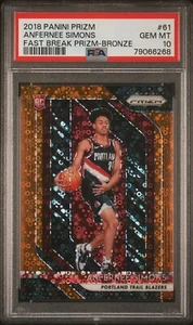Anfernee Simons 2018 Panini Prizm #61 bronce PSA 10/20 GEMA COMO NUEVO NOVATO RADIOCONTROL SSP - Imagen 1 de 2