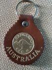 Vintage Keychain Australia Australian Leather  Old Rare