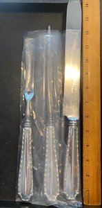 TIFFANY  STERLING FLATWARE MARQUISE SERVING 3 PIECE ROAST CARVING SET NOT MONOED - Picture 1 of 5