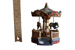 Christmas Village Carousel Animal Horse Lion Elephant Circus Ceramic 6.5" - Picture 1 of 9