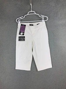 Nine West Jeans Heidi Pull On Skimmer Womens Mid Rise Stretch White Shorts 4 NWT - Picture 1 of 13