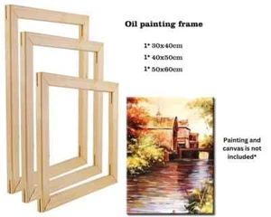 Paquete de 3 kit de marco de madera maciza hágalo usted mismo para pintura al óleo fácil de construir, montaje en pared - Imagen 1 de 10