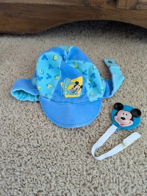 Vintage 80s 90s Disney Babies Baby Mickey Hat And Evenflo Pacifier Clip GUC  - Image 1 of 4