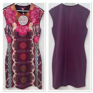 NEU SMASH Kleid mit Gainsay-Muster vorne Gr. M Medium lila Blumen Stretch Knie - Bild 1 von 8