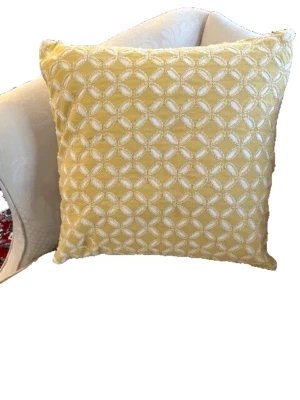 Capa de travesseiro Pottery Barn Audrey amarela 18" x 18" - Imagem 1 de 4