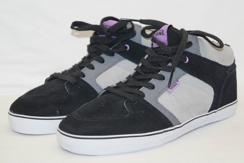 VANS Ellis MID MP (PILE) taglia 41 UK 7 5 nero grigio viola skateboard fodera interna