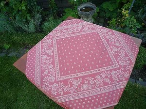 Tablecloth Jacquard 80x80 CM Bordeaux Red Blossom from France With Teflonschutz - Picture 1 of 3