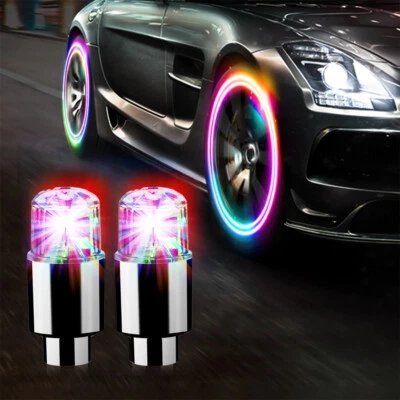 4× Multicolor LED Car Wheel Tire Air Valve Stem Cap Decoration Light Accessories - Image 1 of 4