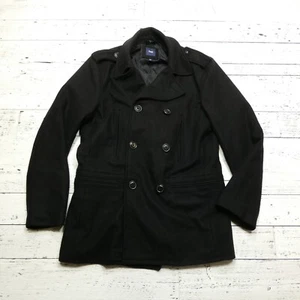 GAP Wool Pea Coat Jacket Size Medium  Double Breasted Satin Lined - Picture 1 of 7