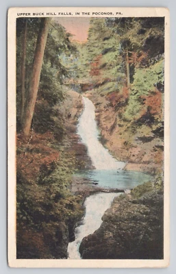 Upper Buck Hill Falls in the Poconos Pennsylvania Postcard  - Image 1 of 2