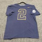 Nike Derek Jeter Shirt L blau New York Yankees Captain #2 Grafik Ärmel Aufnäher