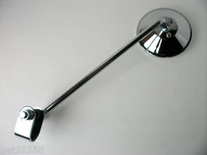 New Chrome Long Stem Clamp On Scooter Mirror Motorcycle Lambretta Vespa - Picture 1 of 4