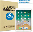 2 Pack For Apple Ipad 9 10.2inch 2021 Tempered Glass Screen Protector Hd Clear