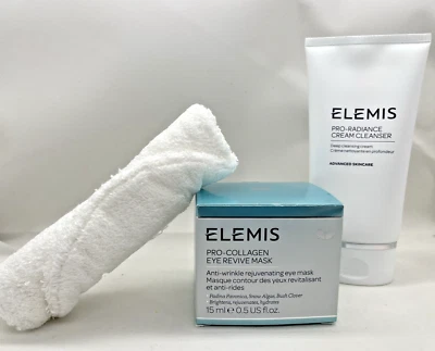 NUEVO Trio Elemis Pro-Collagen Eye Revive Mask + Crema Limpiador Pro Radiance + Paño Foto 1 de 4