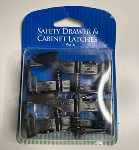 Cardinal Gates 4 Pack Safety Drawer and Cabinet Latches, Black - Picture 1 of 3