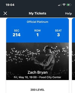 2 Zach Bryan concert tickets!! Knoxville May 10 Section 214, Seats 3 and 4 - Picture 1 of 2