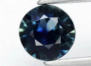 Rare saphir d’Auvergne bleu/vert 0.19ct VS rond brillant - Imagen 1 de 2