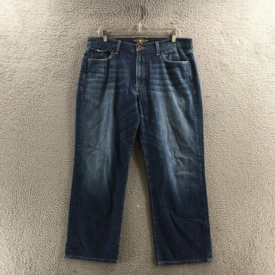 Lucky Brand 361 Vintage Straight Jeans Mens 36x30 Blue Denim Cotton Mid Rise Zip - Image 1 of 4