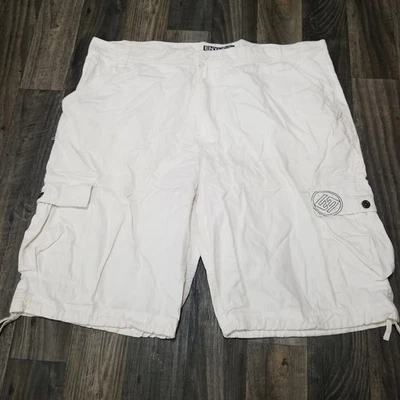 Pantalones Cortos Enyce Para Hombre 50 Blanco Algodón Hip Hop Street Wear Tiro Alto 52x12 Foto 1 de 4