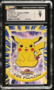 CGC 9 MINT Pikachu 1999 Series 1 Topps 25 First Print Pokemon Card - Picture 1 of 2