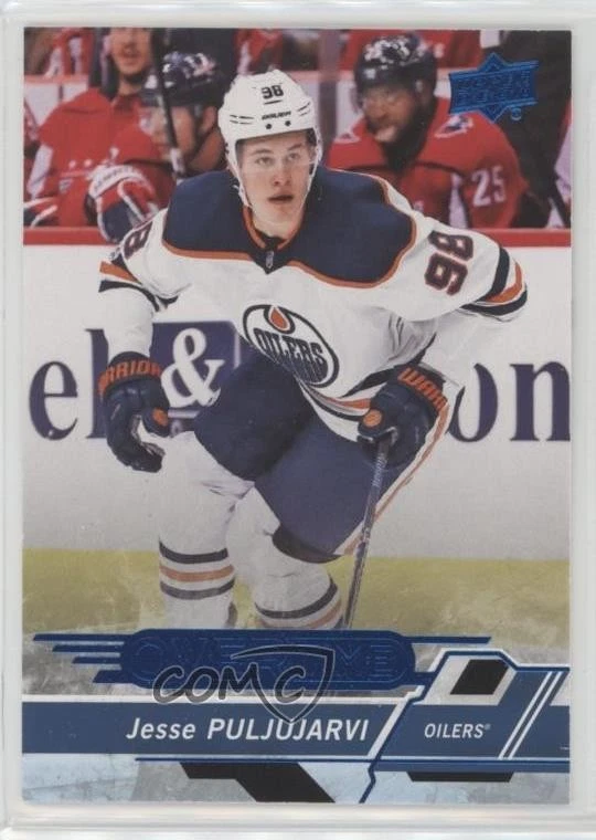 2018-19 Upper Deck Overtime Blue Foil Jesse Puljujarvi #22 - Image 1 of 2
