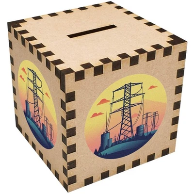 'Electric Pylons' Money Box / Piggy Bank (MB00111925) - Image 1 of 4
