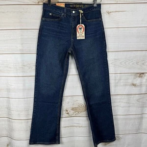 Jeans Devil-Dog peto lavado oscuro corte bota relajado talla 32x30 - Imagen 1 de 8