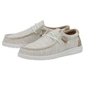 Hey Dude Wally Ascend Woven 40002-1JU Men's 4 Ivory Coast Casual Shoes ZPO1421 - Picture 1 of 12