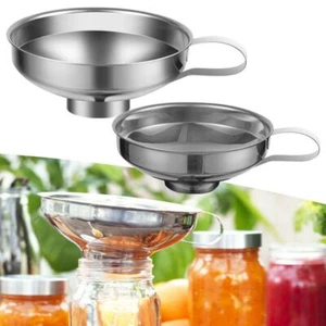 Silver Kitchen Funnel Wide Mouth Large Opening Funnel Durable Jam Funnel - Picture 1 of 12