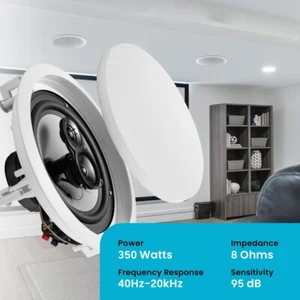 Acoustic Audio - In Wall/Ceiling Wired Speaker - CSic83 in White - 1 Pack - Picture 1 of 9