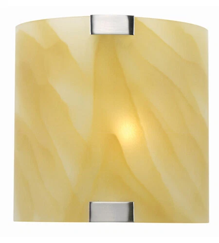 Arandela de aço polido Lite Source LS-1395 âmbar Nimbus 1 luz 8 polegadas - Imagem 1 de 1