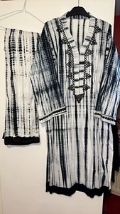 Pakistani 3piece suit with mirrored work- size M- summer - Picture 1 of 5