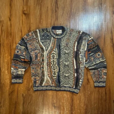 COOGI Classic Australia Authentic Knit Sweater Men Green Medium Linen Cotton - Image 1 of 4