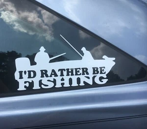 I'd Rather Be Fishing Bumper Window Sticker Decal - Picture 1 of 1
