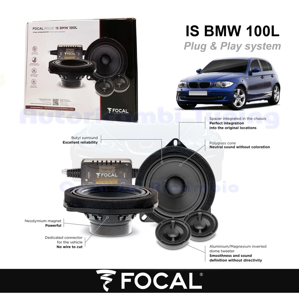 Arcas Altavoces Delanteros Focal Enchufe Y Juego Is BMW 100l 80W Serie 1 Todas - Imagen 1 de 4