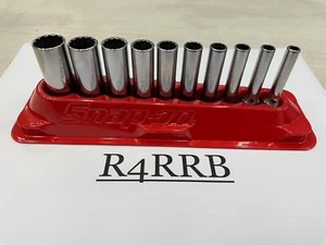 Snap-on Tools USA NEW 1/4" Drive SAE Deep 12 POINT Chrome Socket Set 110STMDY - Picture 1 of 8