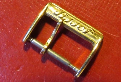 TISSOT - VINTAGE BUCKLE 14 mm INSIDE - YELLOW GOLD COLOR - SWISS MADE Foto 1 de 2