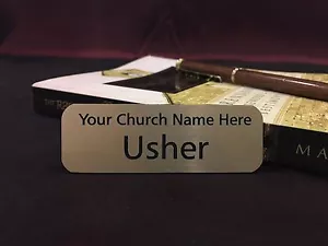 Church Name Tag 20 Custom Engraved Name Badges Magnet Back Free Engraving Sale - Picture 1 of 3