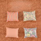 4PC 1/12 Scale Dollhouse Miniatures Tiny Pocket Pink Flowers Pillow Decorate Kit